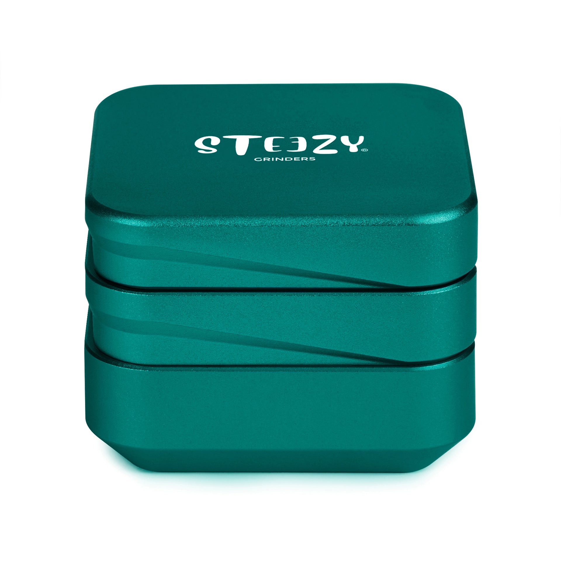 STEEZY® STEEZY® 4+1 | High Class Grinder | 63mm | 4-teiliger Grinder | quadratisch | CNC-gefräste Aluminiumlegierung | Neodym Magnetverschluss | Inklusive Pinsel & Klopfband "Jade Green" – Individueller Grinder kaufen | Alternative zu NV Grinder