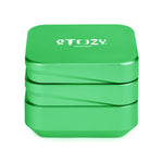 STEEZY® STEEZY® 4+1 | High Class Grinder | 63mm | 4-teiliger Grinder | quadratisch | CNC-gefräste Aluminiumlegierung | Neodym Magnetverschluss | Inklusive Pinsel & Klopfband "Summer Green" – Individueller Grinder kaufen | Alternative zu NV Grinder