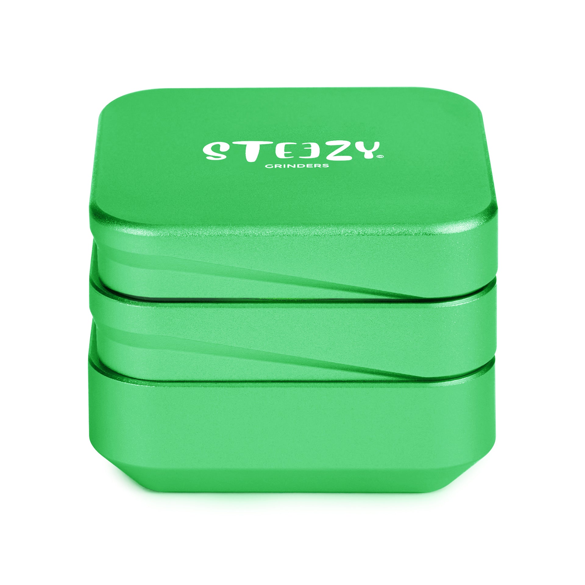 STEEZY® STEEZY® 4+1 | High Class Grinder | 63mm | 4-teiliger Grinder | quadratisch | CNC-gefräste Aluminiumlegierung | Neodym Magnetverschluss | Inklusive Pinsel & Klopfband "Summer Green" – Individueller Grinder kaufen | Alternative zu NV Grinder